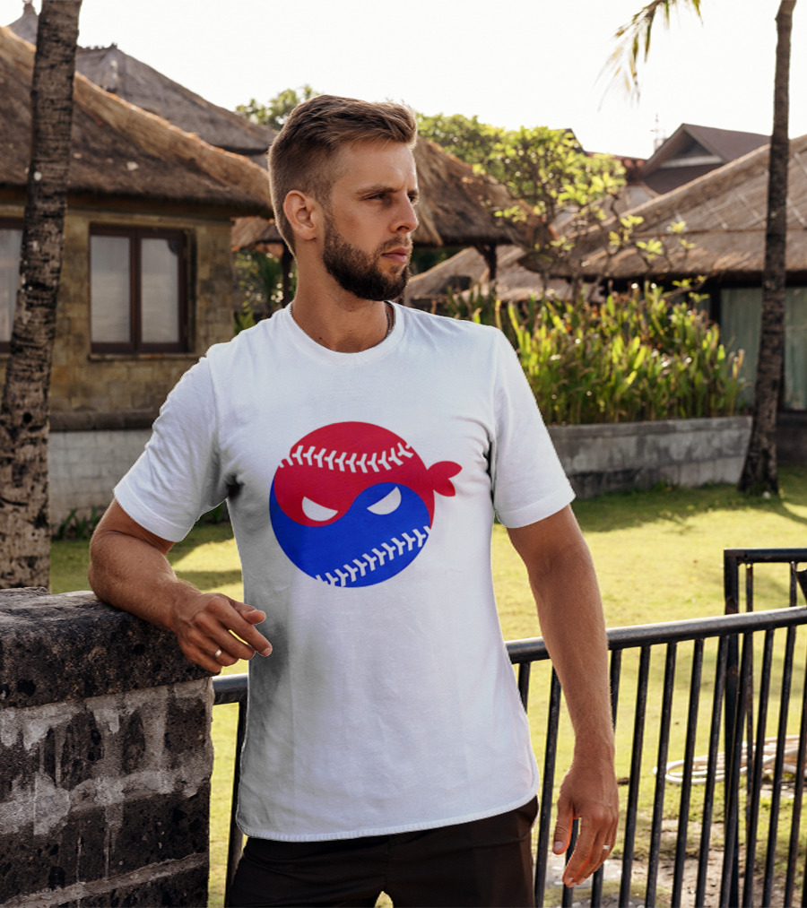 Pitching Ninja South Korea Baseball Yin Yang T-Shirt