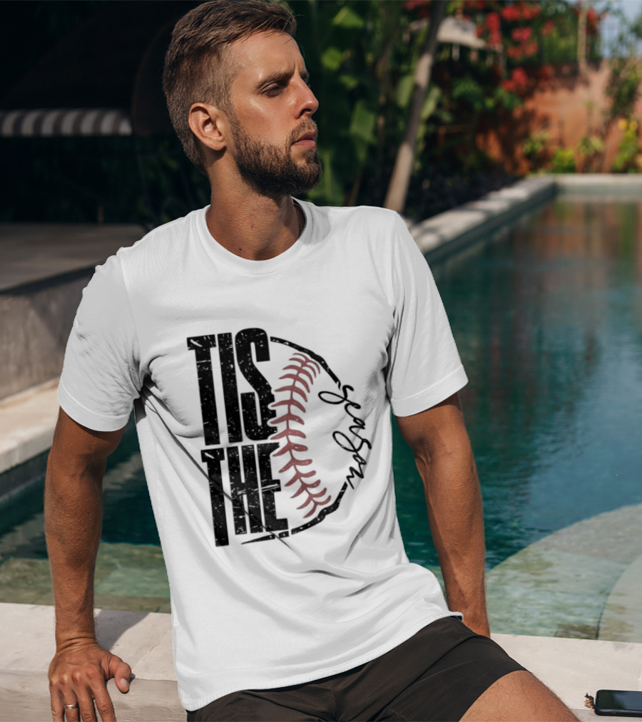 Tis The Season Baseball Stitch Spiral T-Shirt