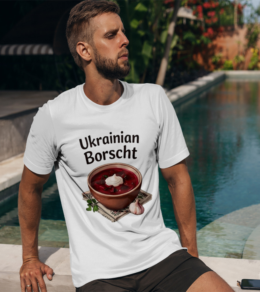 Ukrainian Borscht Soup Bowl With Garlic And Parsley T-Shirt