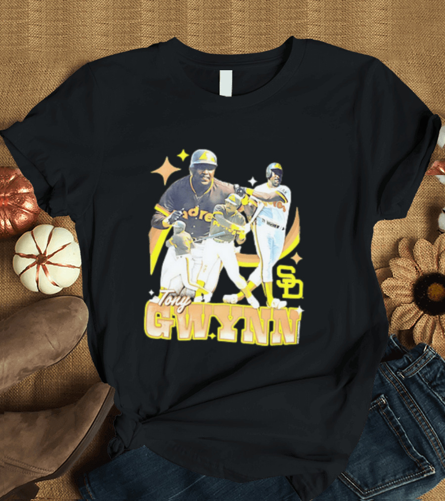 San Diego Padres Tony Gwynn Baseball Legend Collage T-Shirt