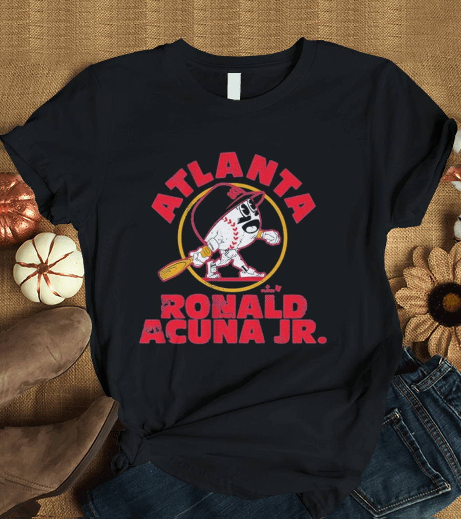 Atlanta Ronald Acuña Jr Baseball Character With Bat T-Shirt