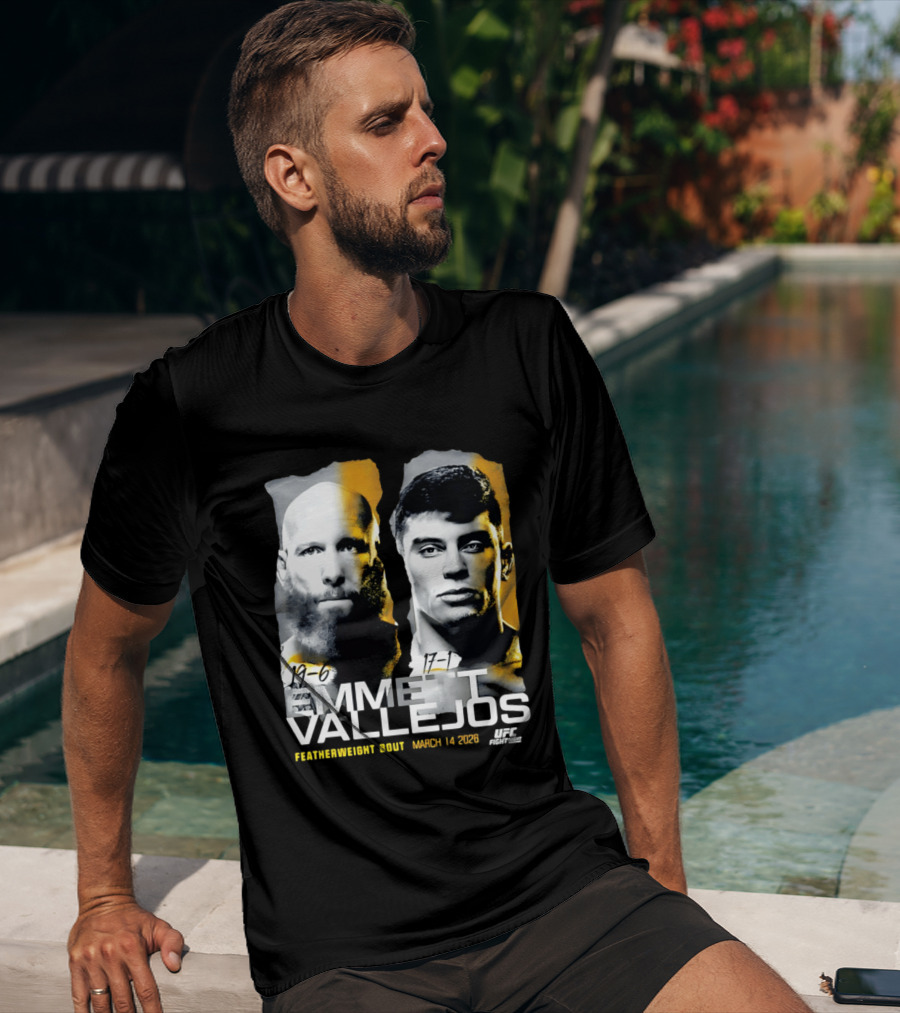 UFC Fight Night Emmett Vallejos Featherweight Bout March 2026 T-Shirt