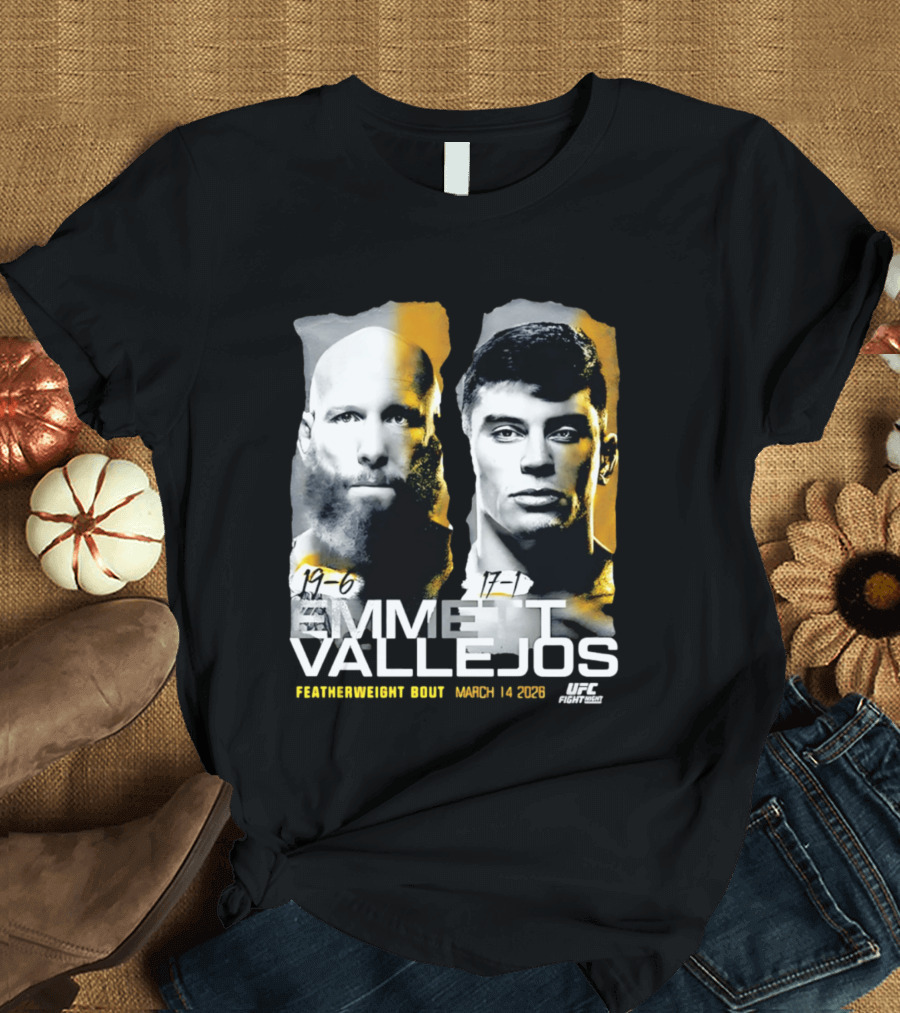 UFC Fight Night Emmett Vallejos Featherweight Bout March 2026 T-Shirt