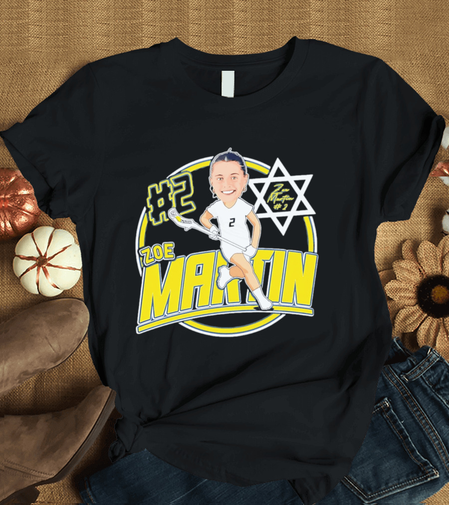 Zoe Martin #2 Lacrosse Caricature Michigan 2026 T-Shirt