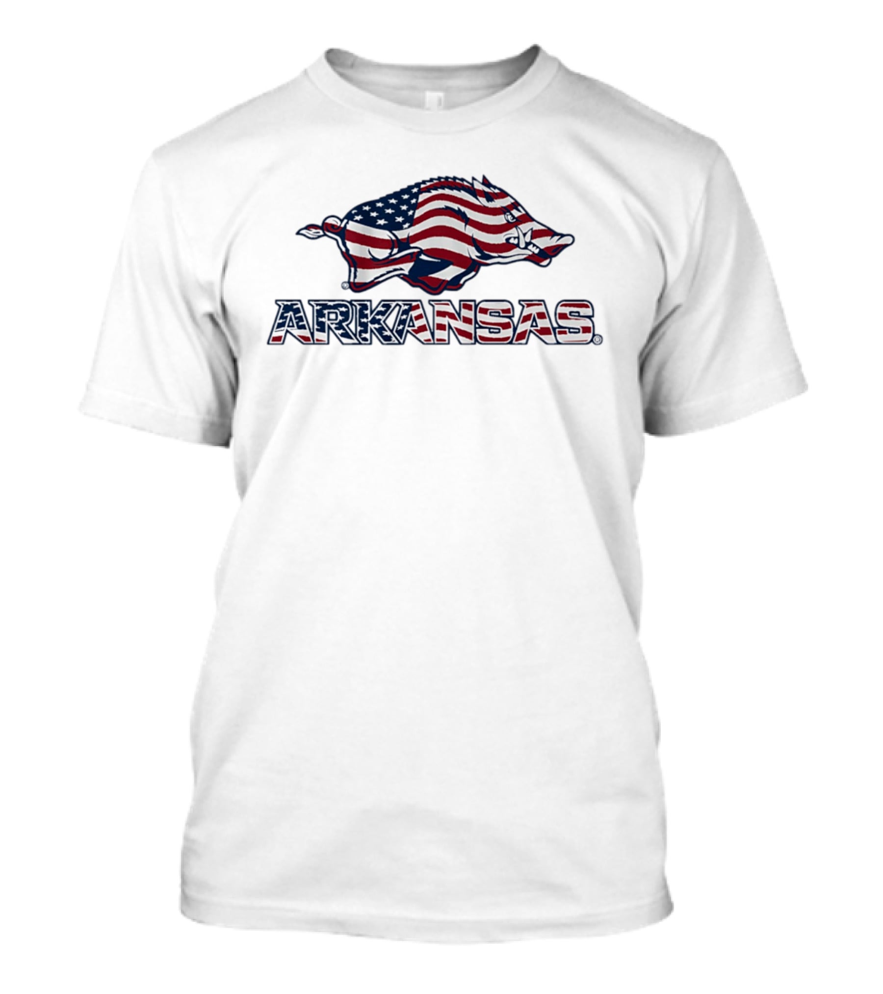Arkansas Razorbacks American Flag Hog Patriotic T-Shirt