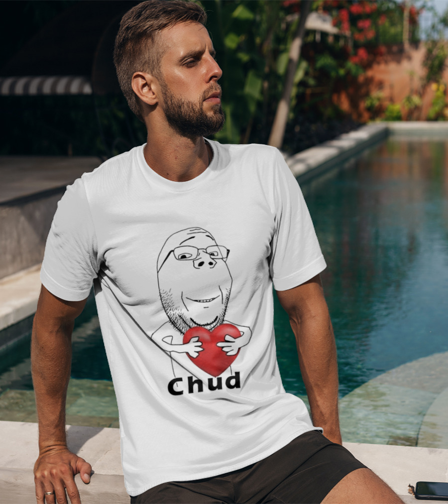 Chud Guy Chudjak Holding Red Heart Sketch T-Shirt