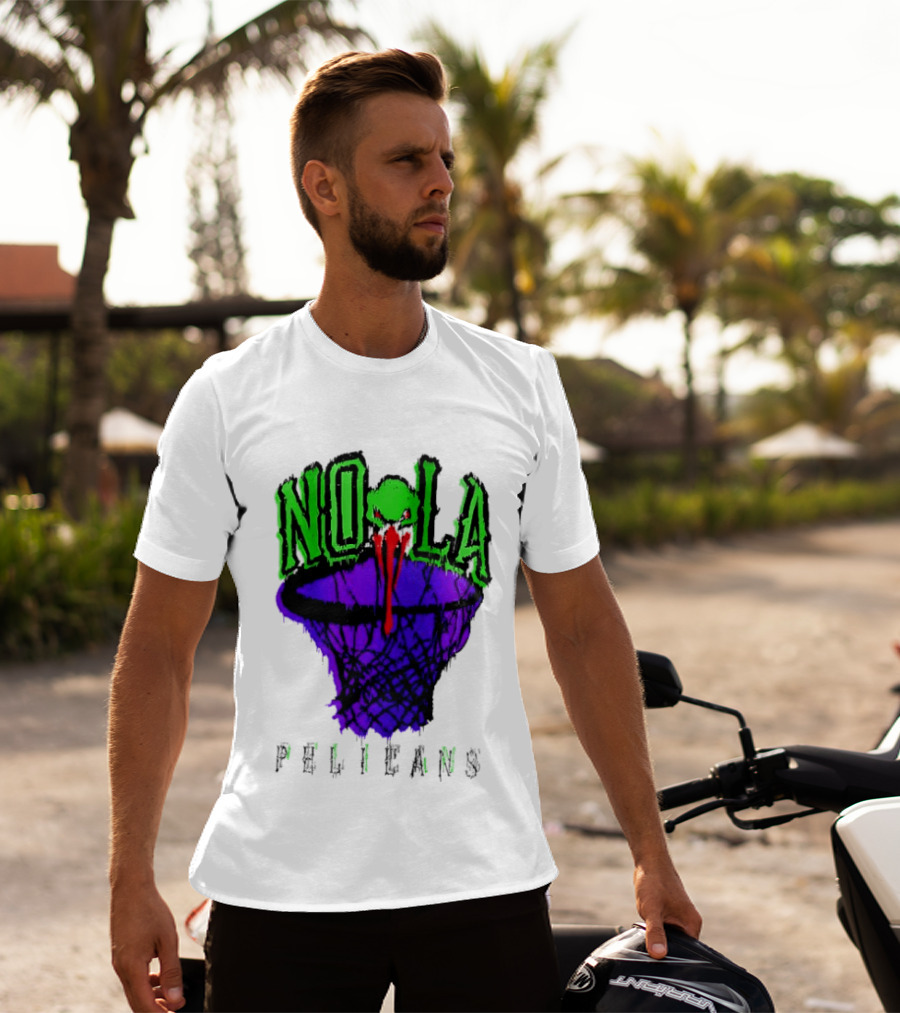 NOLA Pelicans Fest 2026 Basketball Hoop Alien T-Shirt