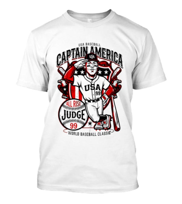 USA Baseball Captain America All Rise Judge 99 World Baseball T-Shirt