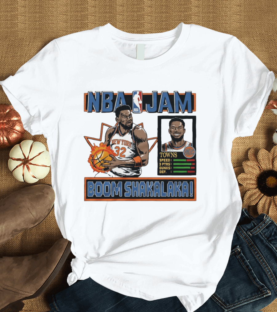 NBA Jam Boom Shakalaka New York Knicks Towns T-Shirt