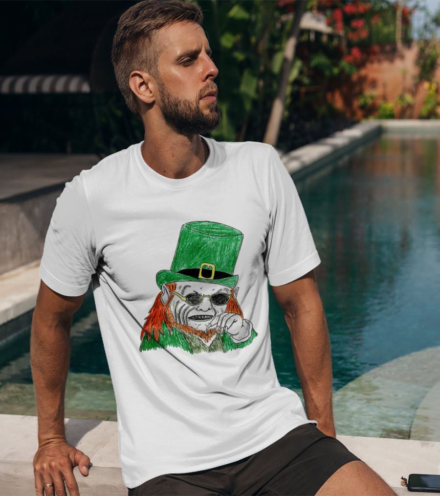 Leprechaun In The Hood Green Hat Sunglasses Red Hair T-Shirt