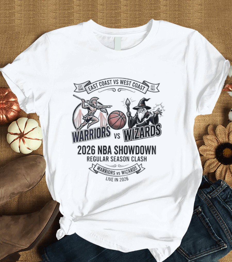 Warriors Vs Wizards Fantasy Basketball 2026 NBA Showdown Regular Season Clash T-Shirt