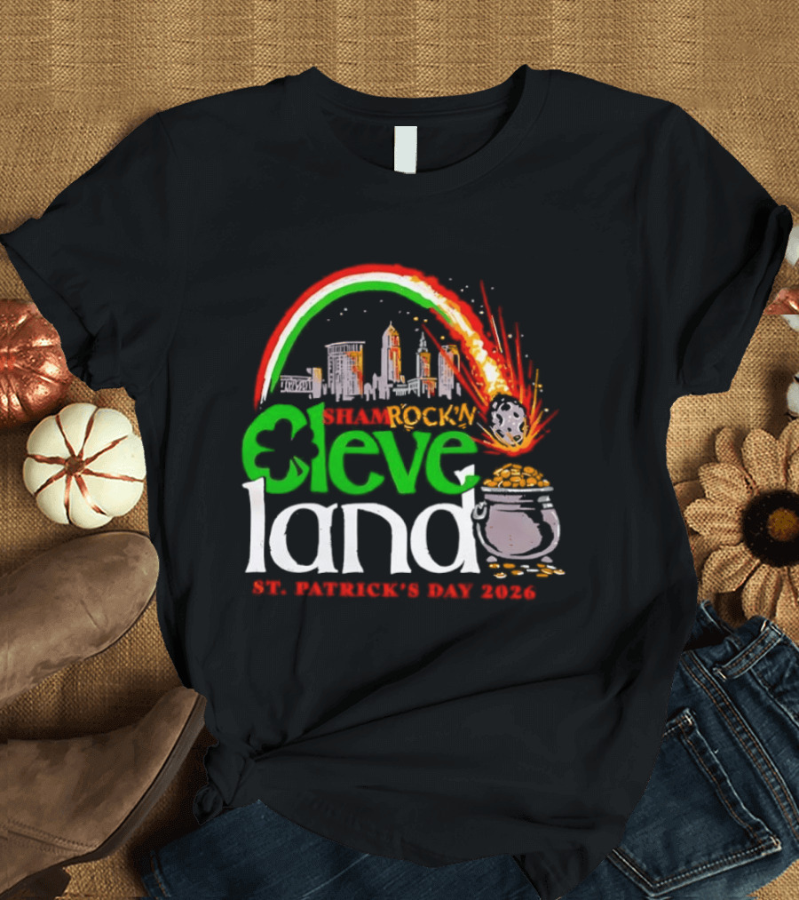 Cleveland Shamrockin Skyline Comet St. Patrick's Day 2026 Celebration T-Shirt