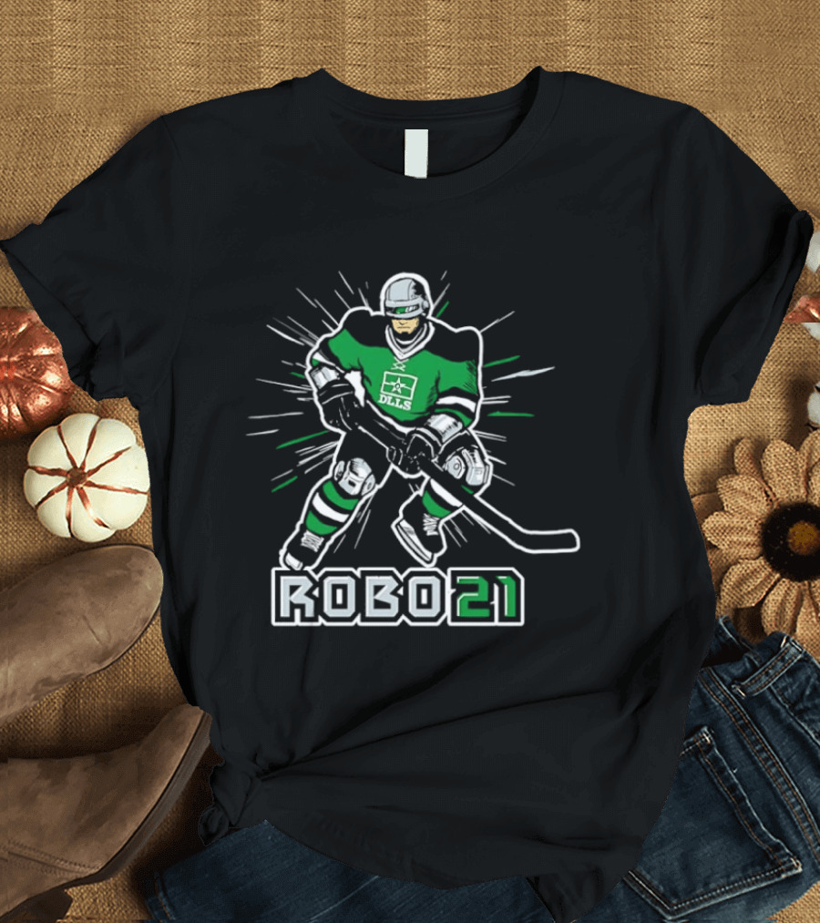 Robo 21 Dallas Stars DLLS Hockey Player T-Shirt