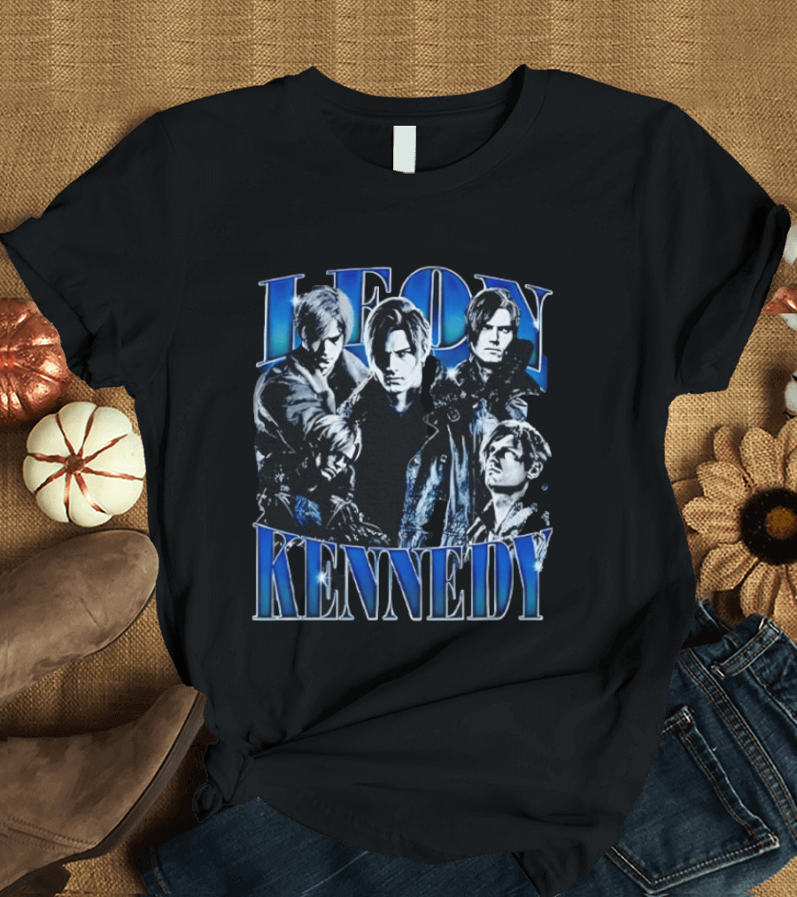 Leon Kennedy Character Collage Fan T-Shirt