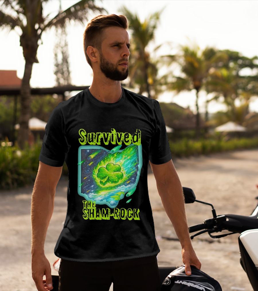 Survived The Sham Rock Meteor Clover St Patrick's Day T-Shirt