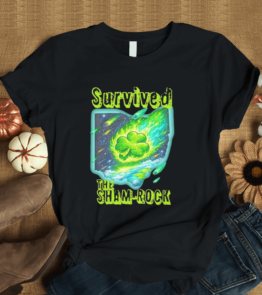 Survived The Sham Rock Meteor Clover St Patrick's Day T-Shirt
