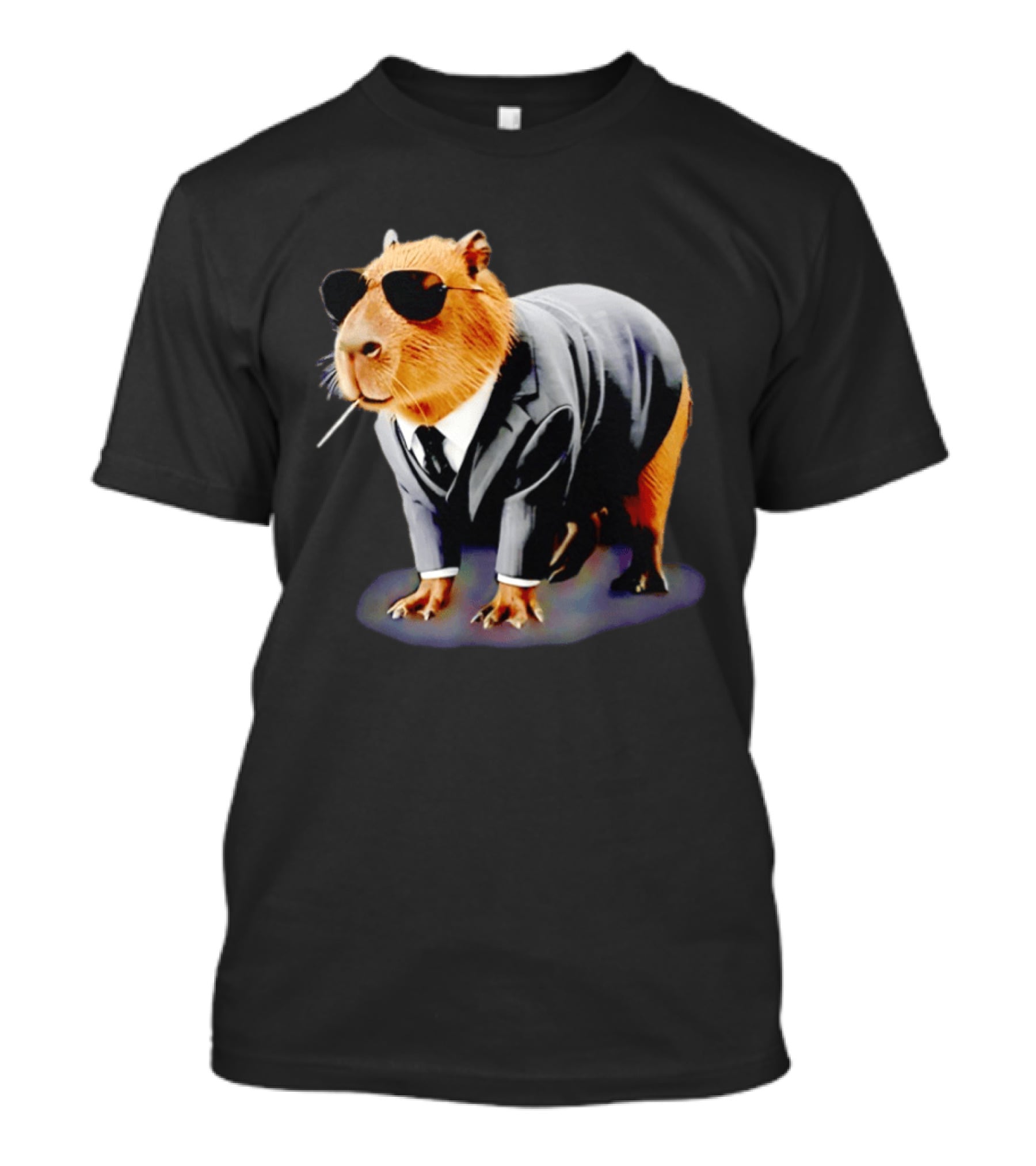 Big Boss Capybara In Suit Vest Sunglasses Water Pig T-Shirt