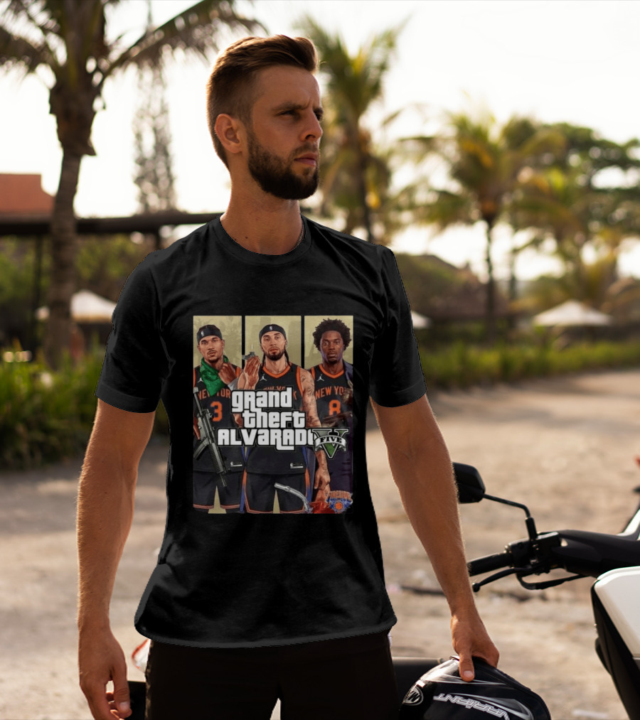 Grand Theft Alvarado Five New York Basketball T-Shirt