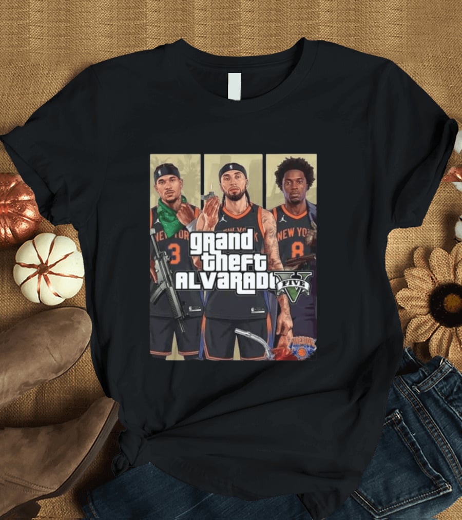 Grand Theft Alvarado Five New York Basketball T-Shirt