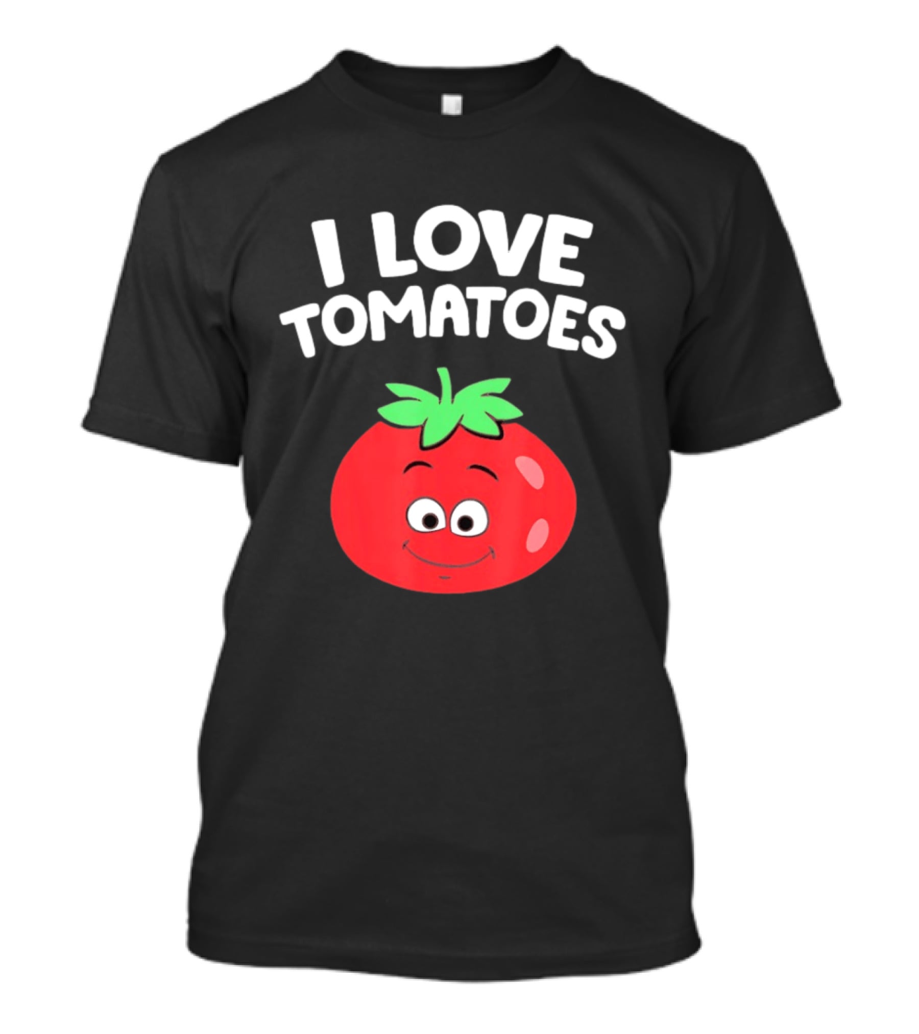 I Love Tomatoes Happy Smiling Tomato Cartoon T-Shirt