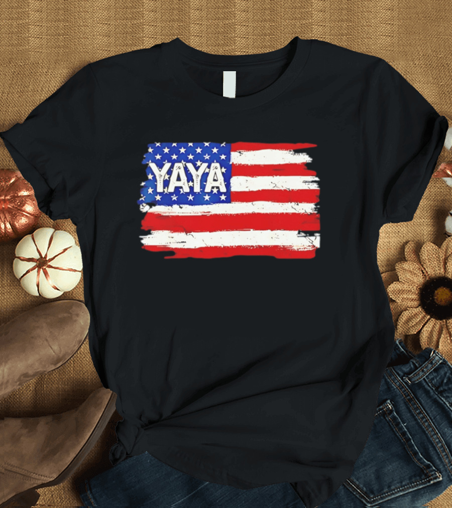 Patriotic Yaya American Flag Mother's Day Women T-Shirt