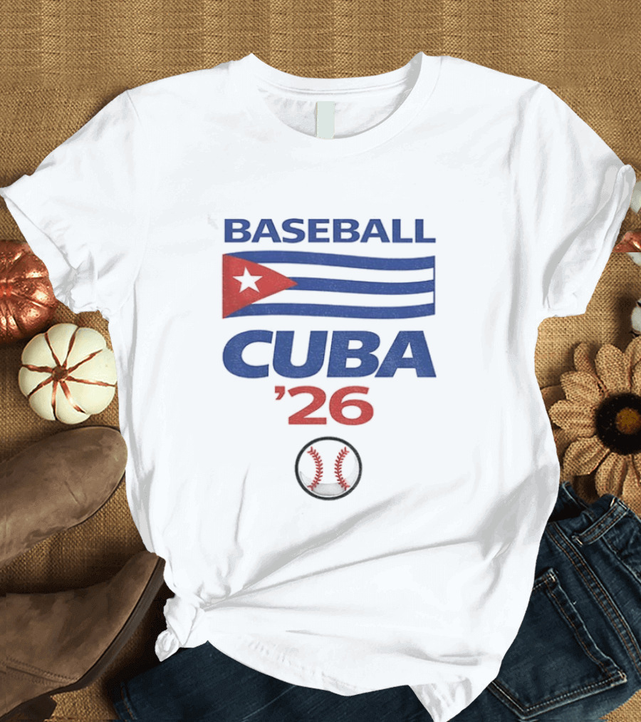 Cuba Baseball 2026 World Classic Cuban Flag Baseball T-Shirt