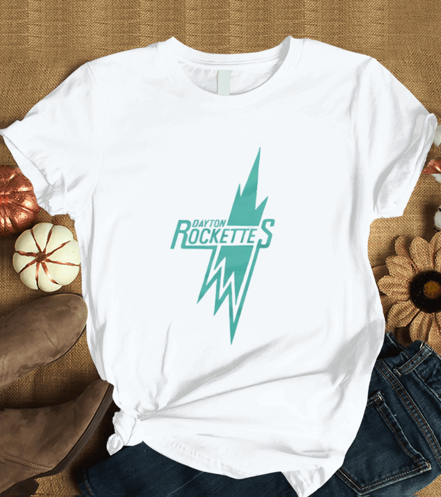 Dayton Rockettes Women's Professional Basketball League Retro Lightning Bolt T-Shirt