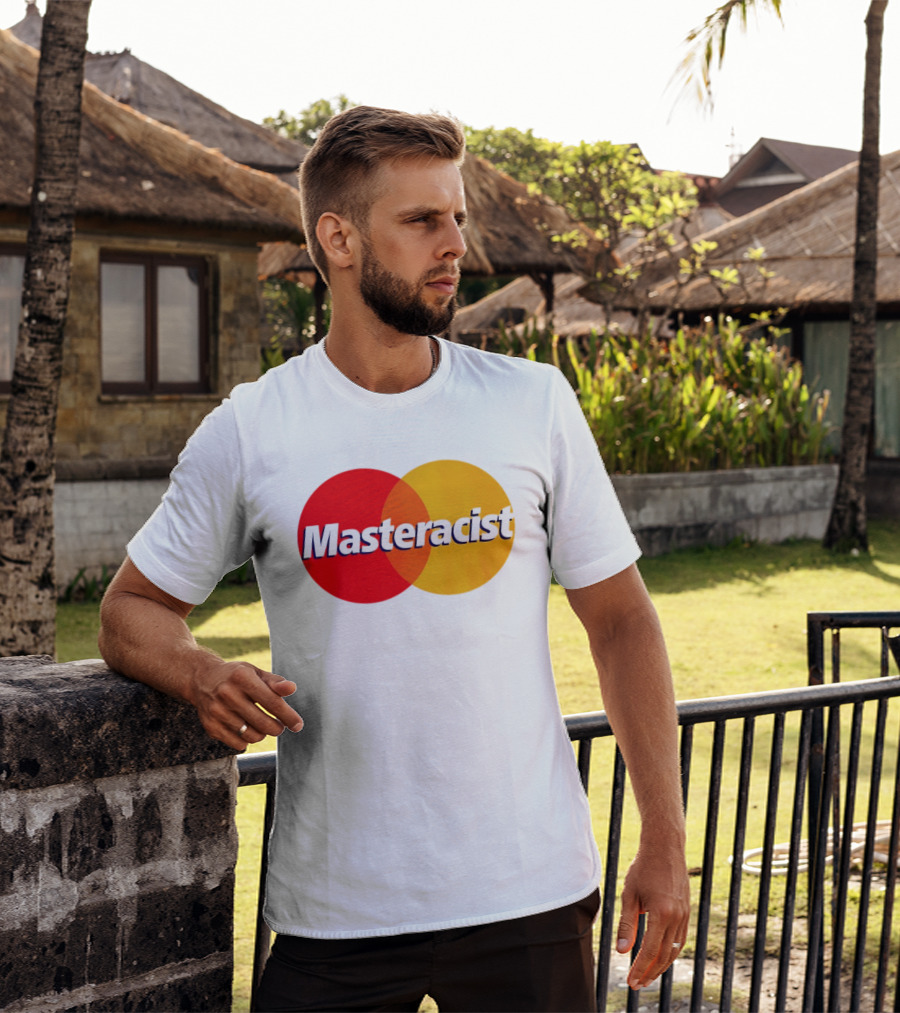 Masteracist Mastercard Parody Logo Red And Yellow Circles T-Shirt