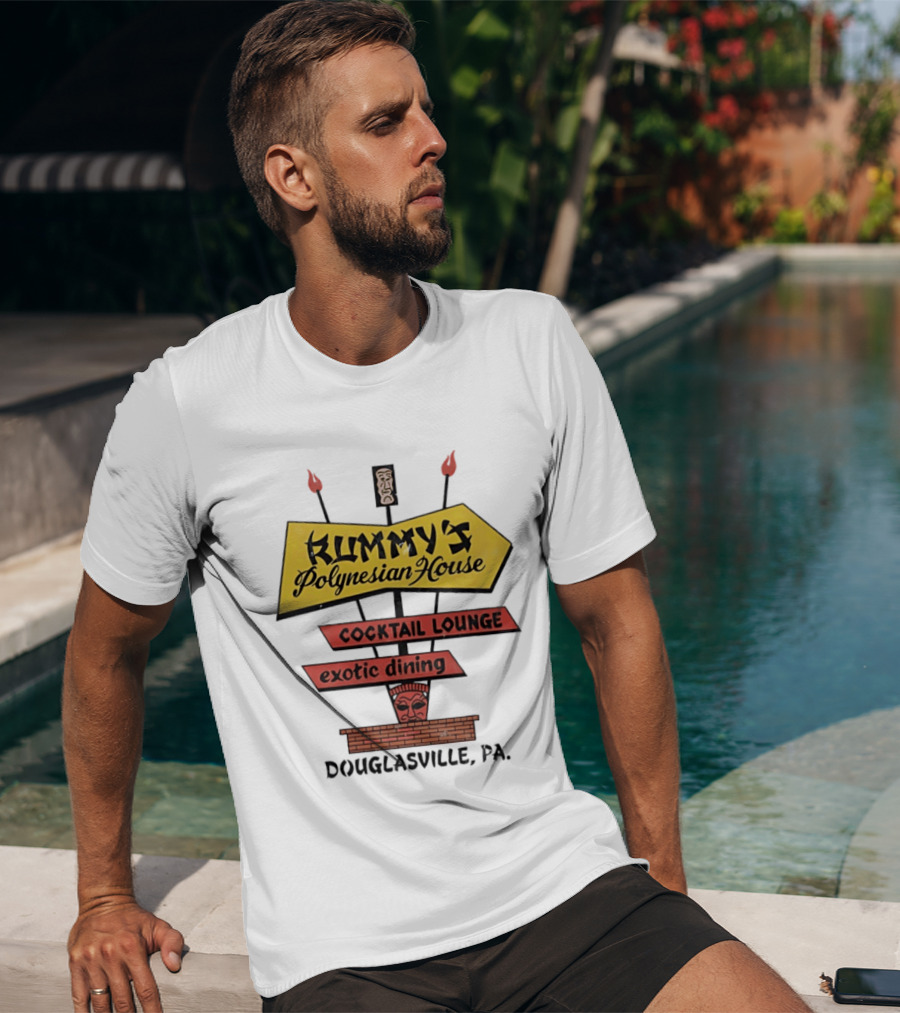 Rummy's Polynesian House Cocktail Lounge Exotic Dining Douglasville PA Tiki Bar T-Shirt