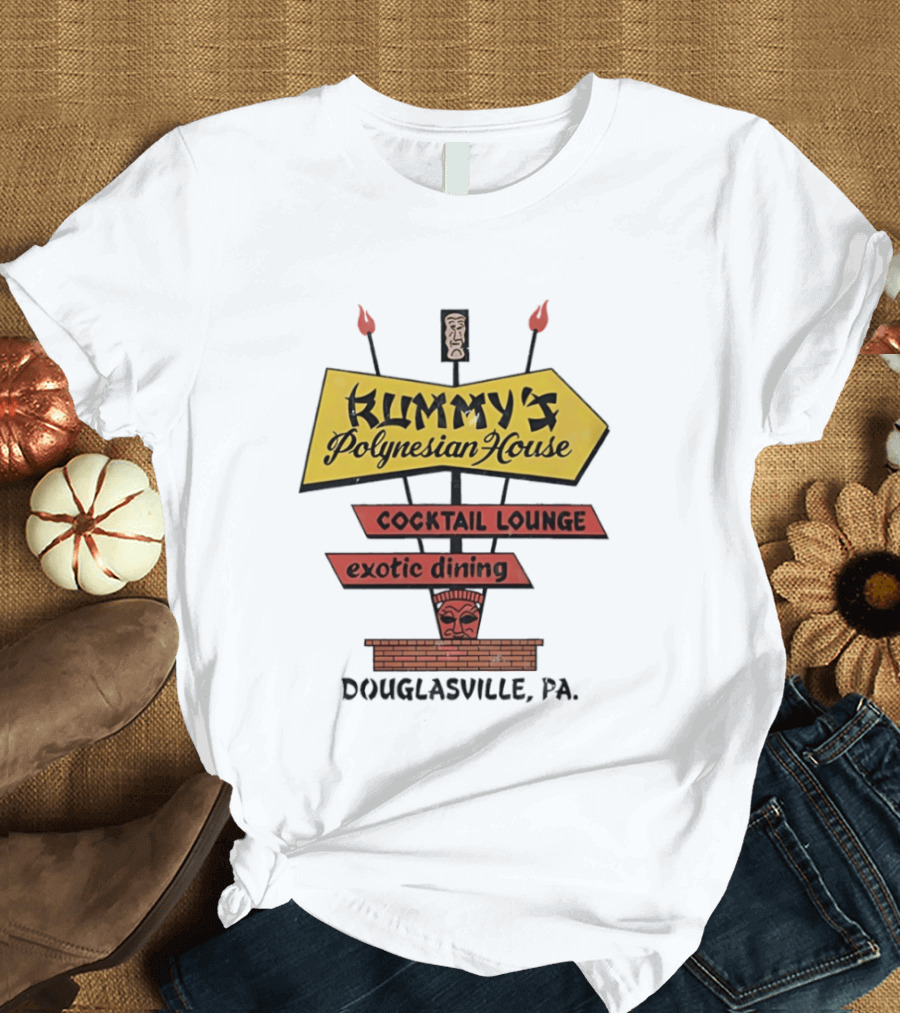 Rummy's Polynesian House Cocktail Lounge Exotic Dining Douglasville PA Tiki Bar T-Shirt