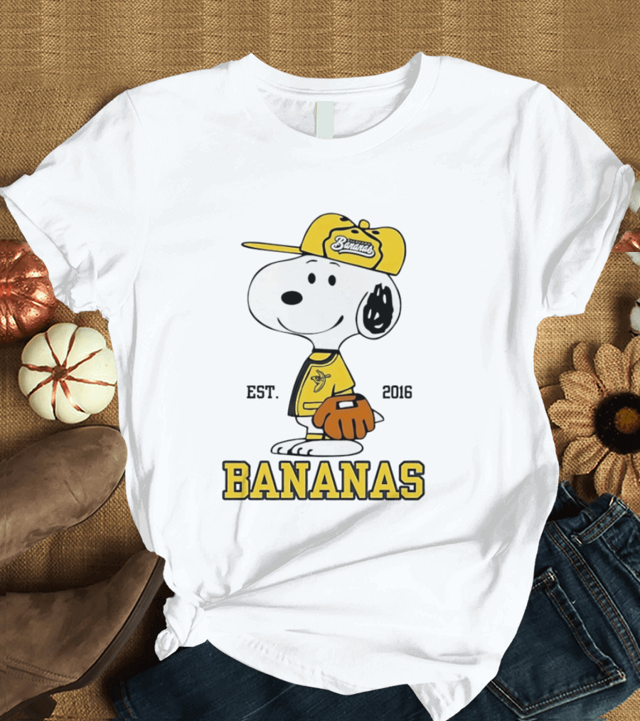 Snoopy Bananas Outfit EST 2016 Baseball T-Shirt