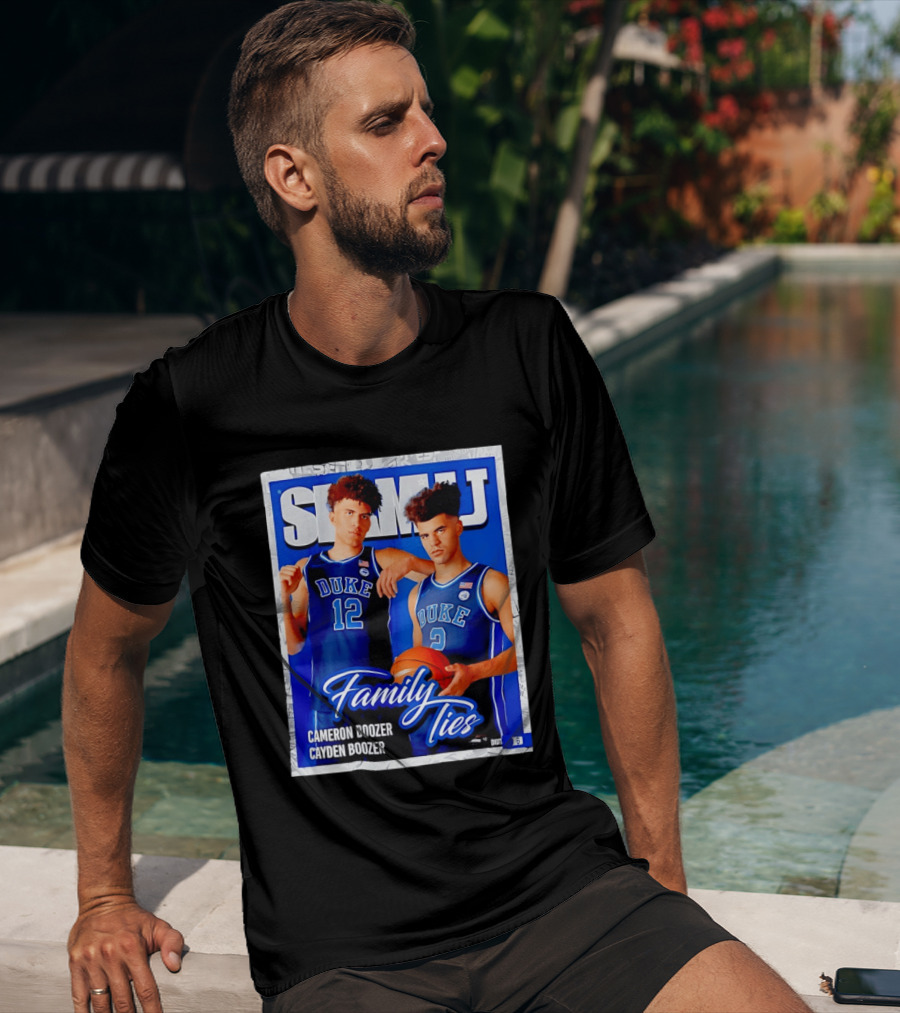 SLAMU Cameron And Cayden Boozer Duke Blue Devils Family Ties Basketball T-Shirt