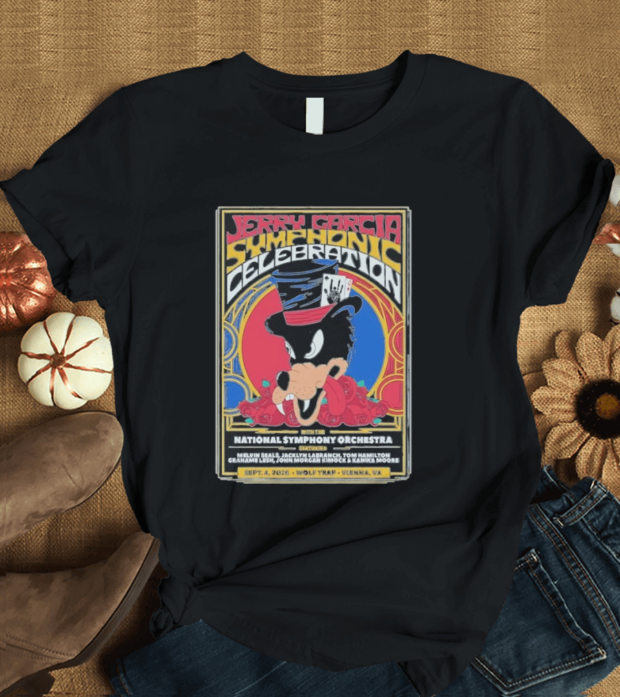 Jerry Garcia Symphonic Celebration With The National Symphony Orchestra Wolf Trap Vienna VA 2026 T-Shirt