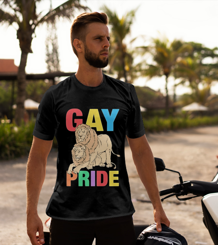 Gay Pride Lions LGBT Rainbow T-Shirt