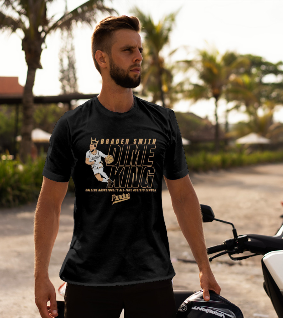 Braden Smith Dime King College Basketball's All Time Assists Leader Purdue T-Shirt