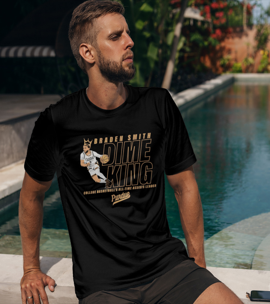 Braden Smith Dime King College Basketball's All Time Assists Leader Purdue T-Shirt