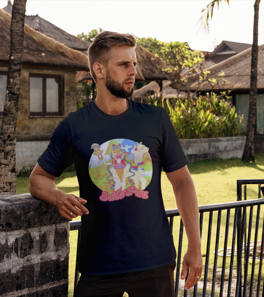 Sailor Moon Sailor Peru Anime Crossover With Llama And Traditional Peruvian T-Shirt
