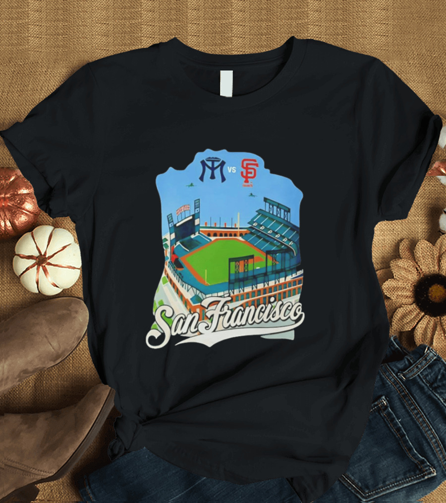 San Francisco Giants Stadium Matchup Baseball Artform T-Shirt