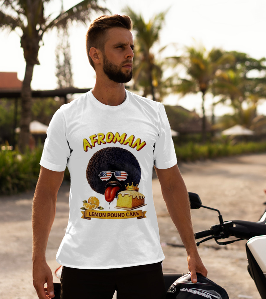Afroman Lemon Pound Cake Sunglasses Tongue Crown Lemons T-Shirt