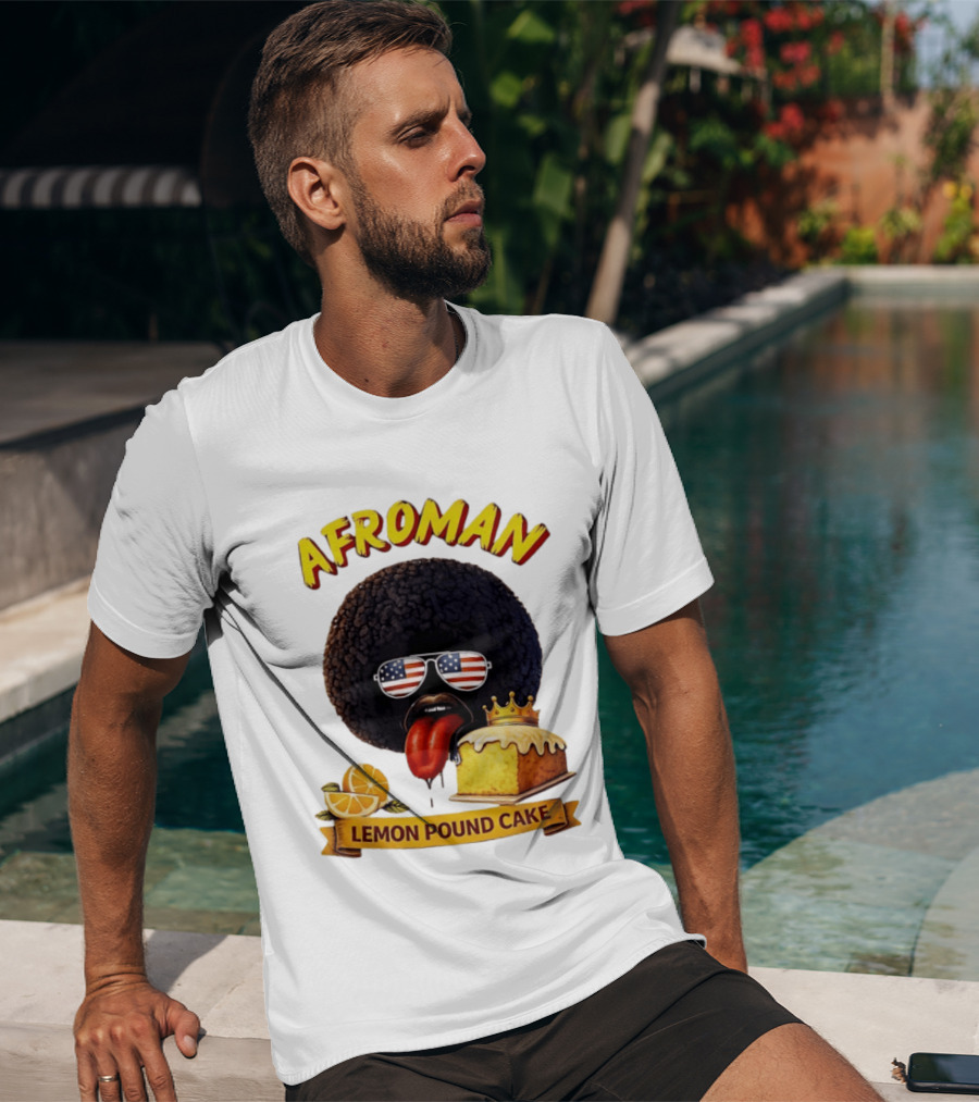 Afroman Lemon Pound Cake Sunglasses Tongue Crown Lemons T-Shirt
