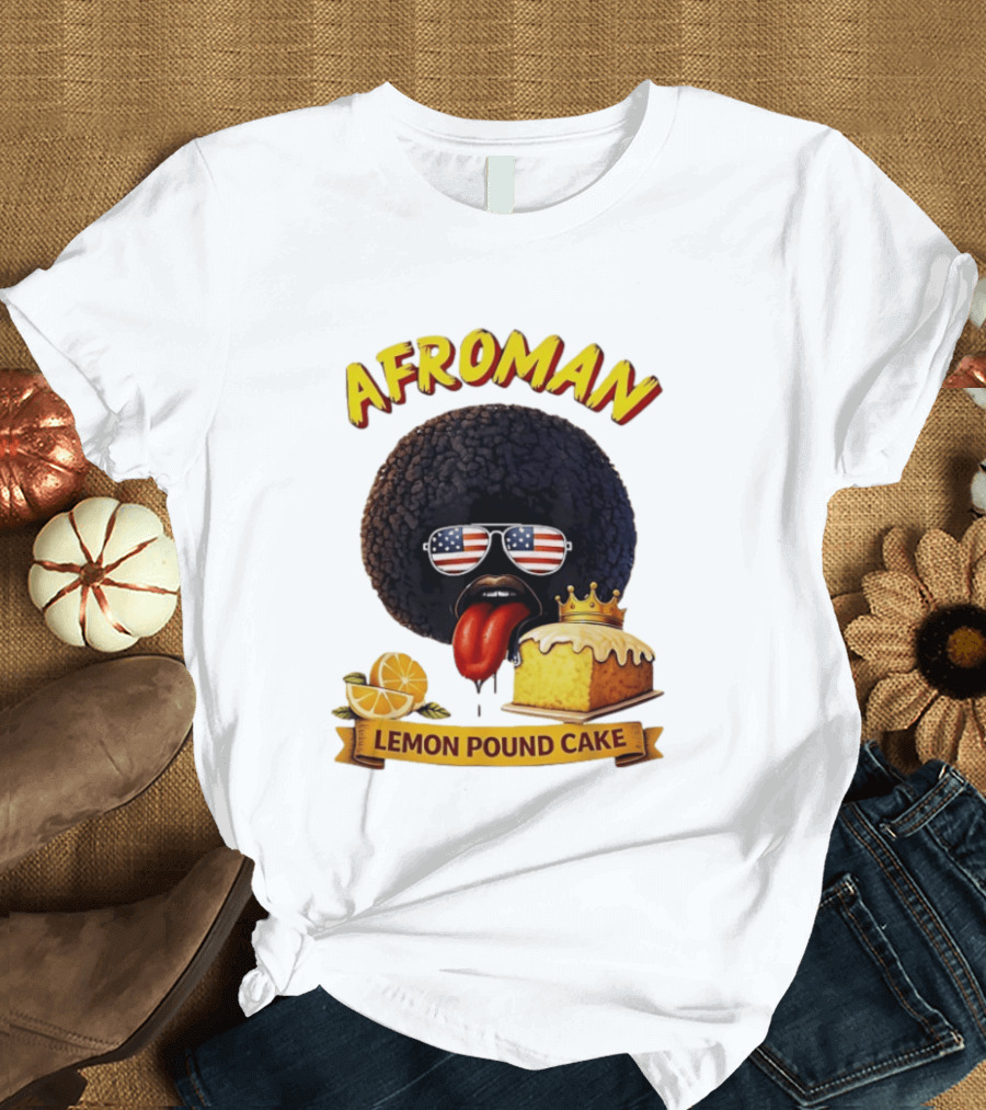 Afroman Lemon Pound Cake Sunglasses Tongue Crown Lemons T-Shirt