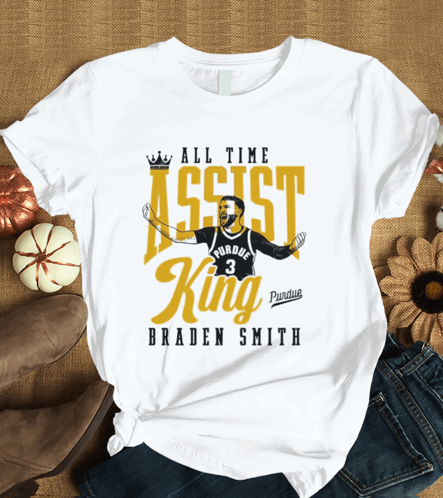 All Time Assist King Braden Smith Purdue Boilermakers T-Shirt