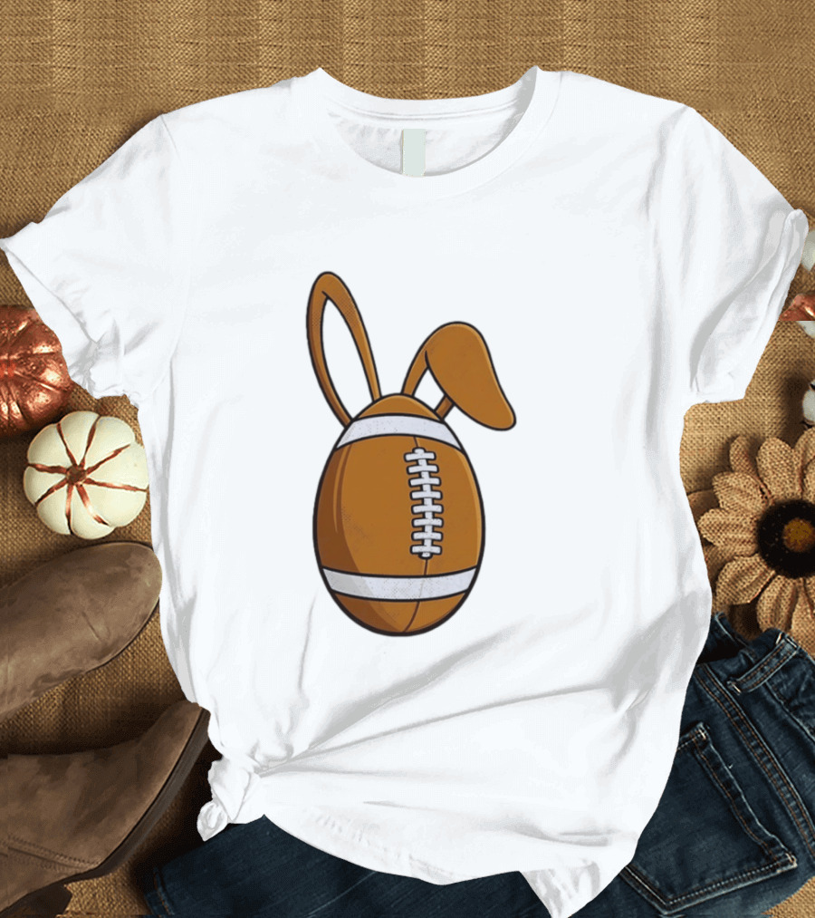 Easter Bunny Ears Football Egg Happy Easter T-Shirt