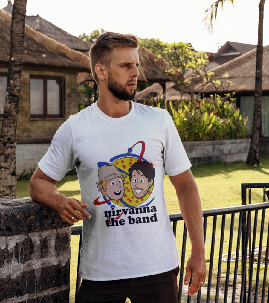 Nirvanna The Band Cartoon Characters With Animated Planetary T-Shirt