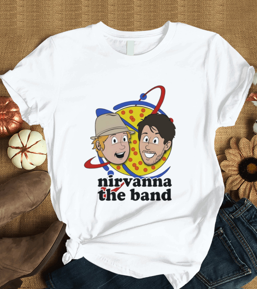 Nirvanna The Band Cartoon Characters With Animated Planetary T-Shirt
