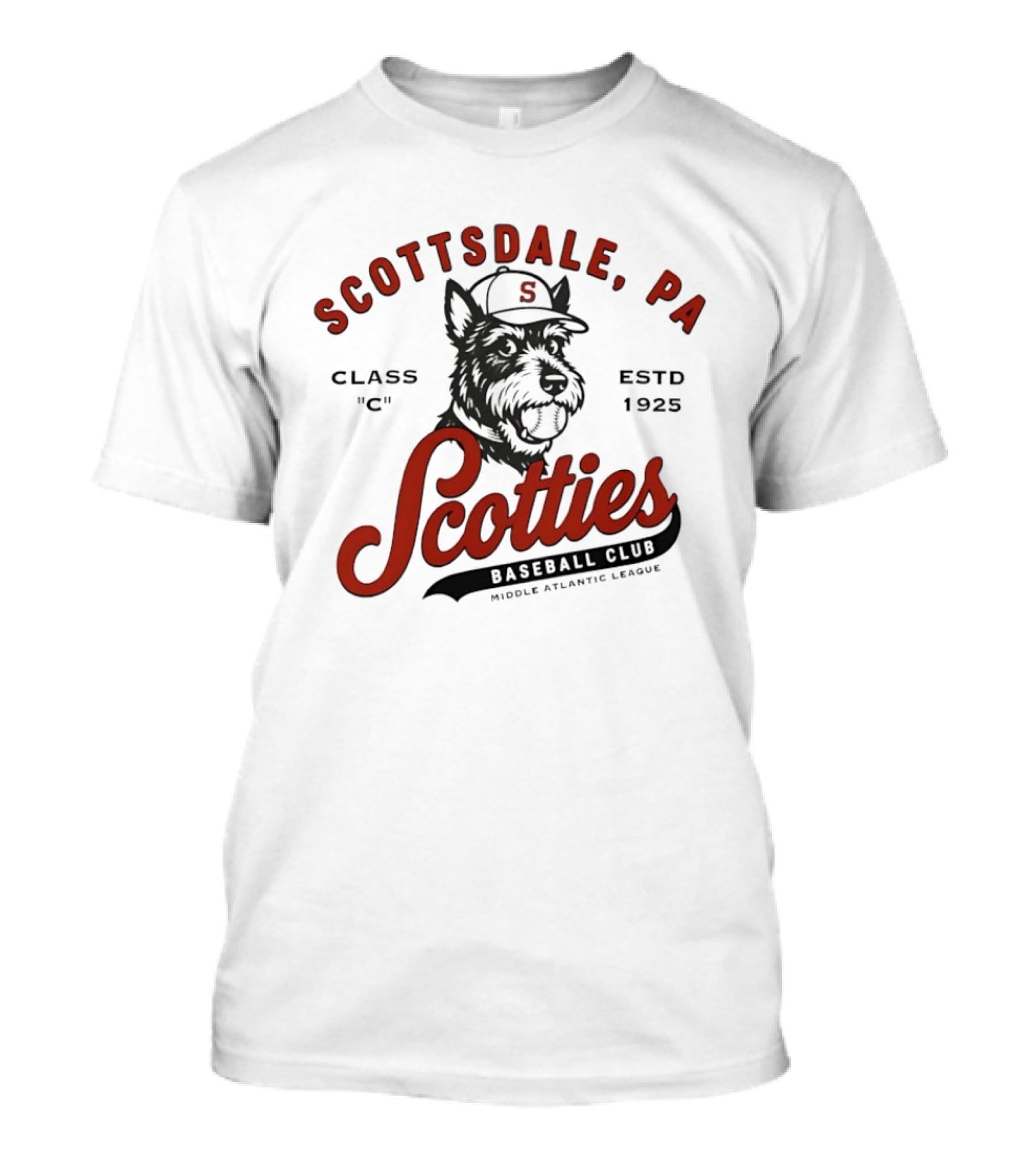 Scottsdale PA Scotties Baseball Club Middle Atlantic League Class C Estd 1925 T-Shirt