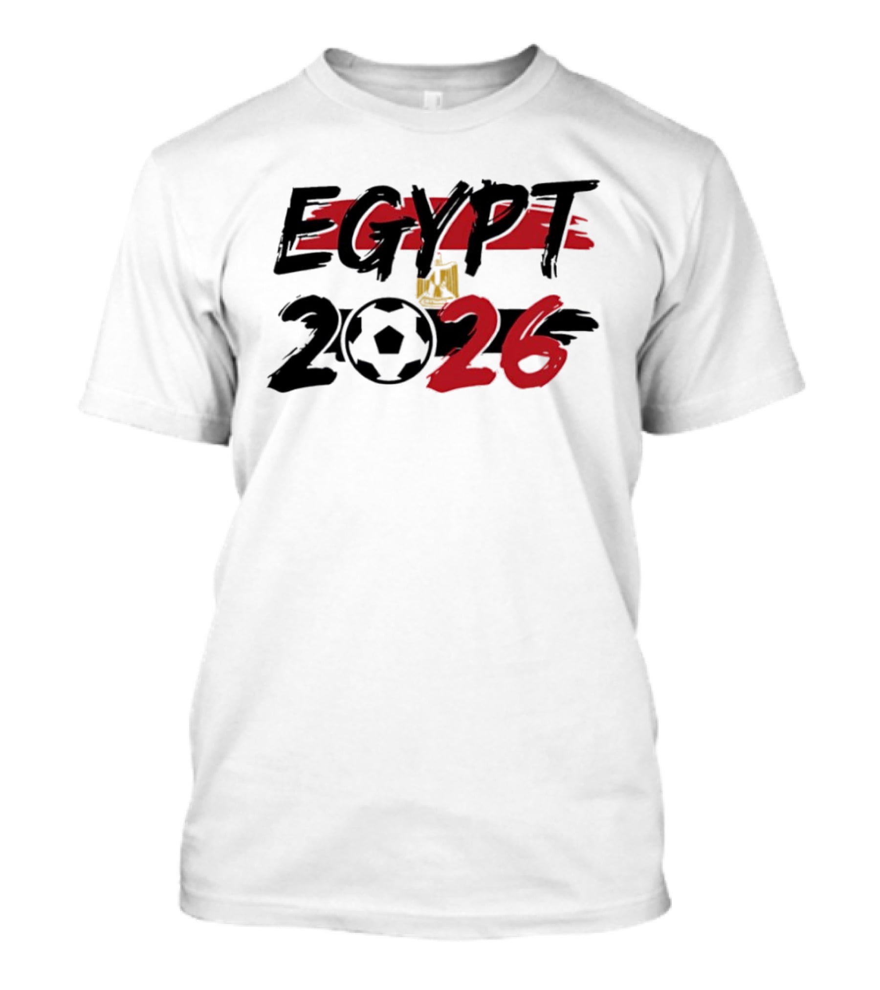 Egypt 2026 World Cup Soccer Emblem And Flag T-Shirt