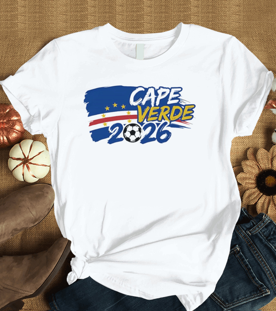 Cape Verde 2026 World Cup Soccer Stars National Team Five Stars Blue Red Banner T-Shirt