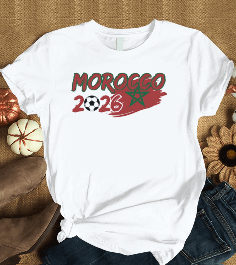 Morocco 2026 World Cup Soccer Ball Star T-Shirt