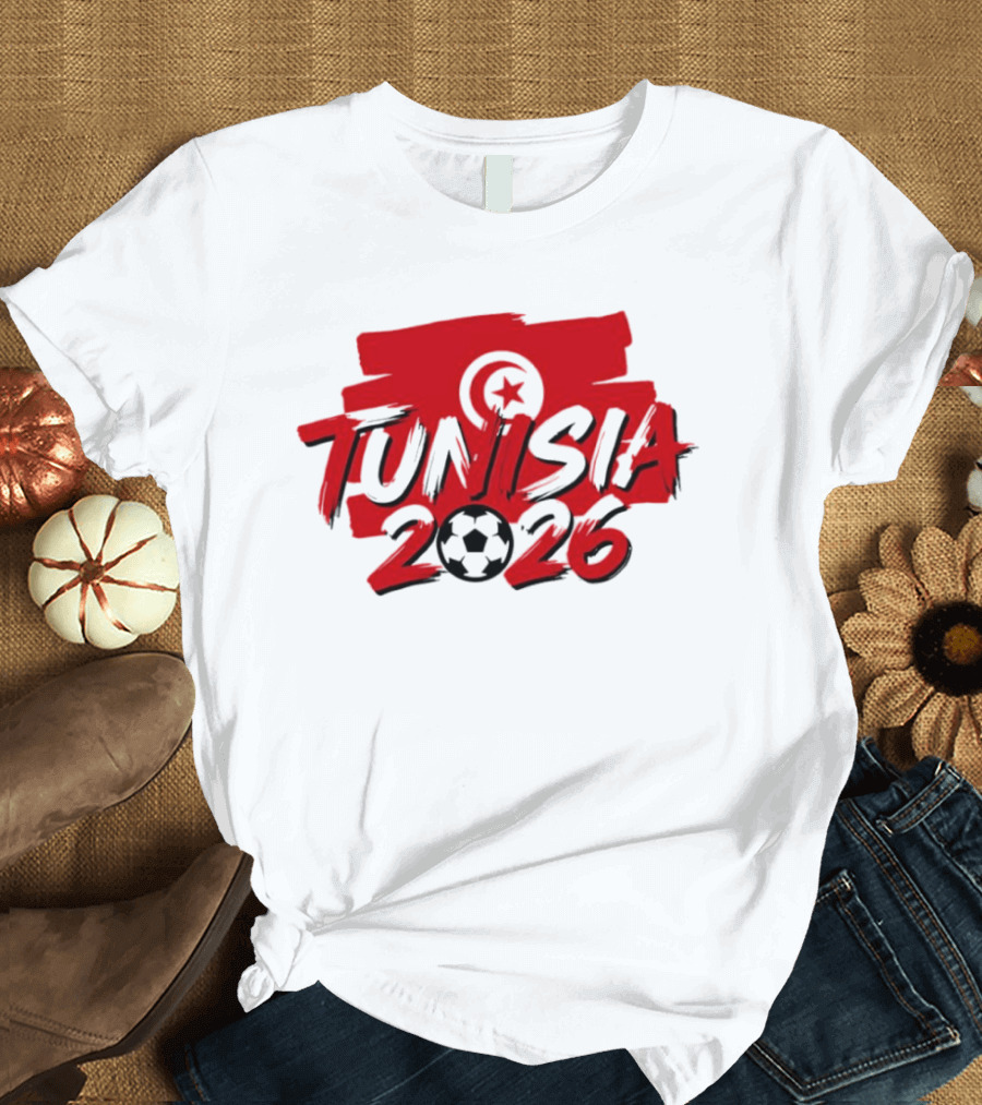 Tunisia 2026 World Cup Soccer Star And Crescent T-Shirt